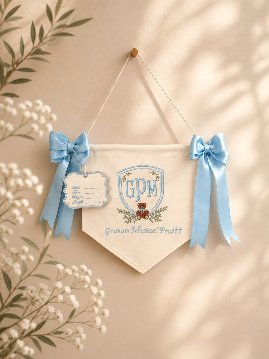 Baby Banner with Birth Stats