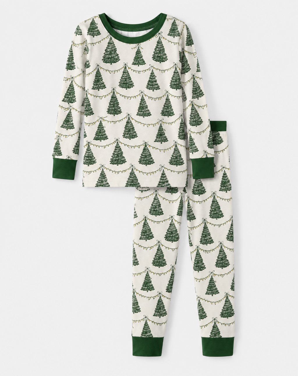 Green Christmas Trees Two Piece Set