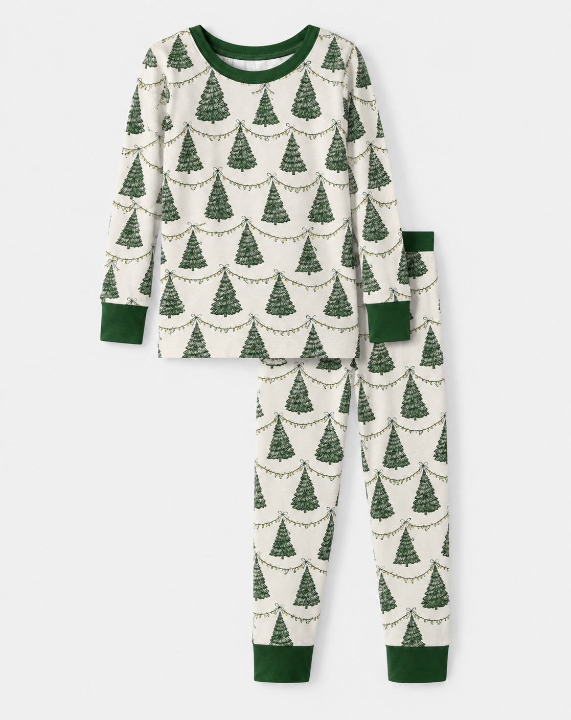 Green Christmas Trees Two Piece Set